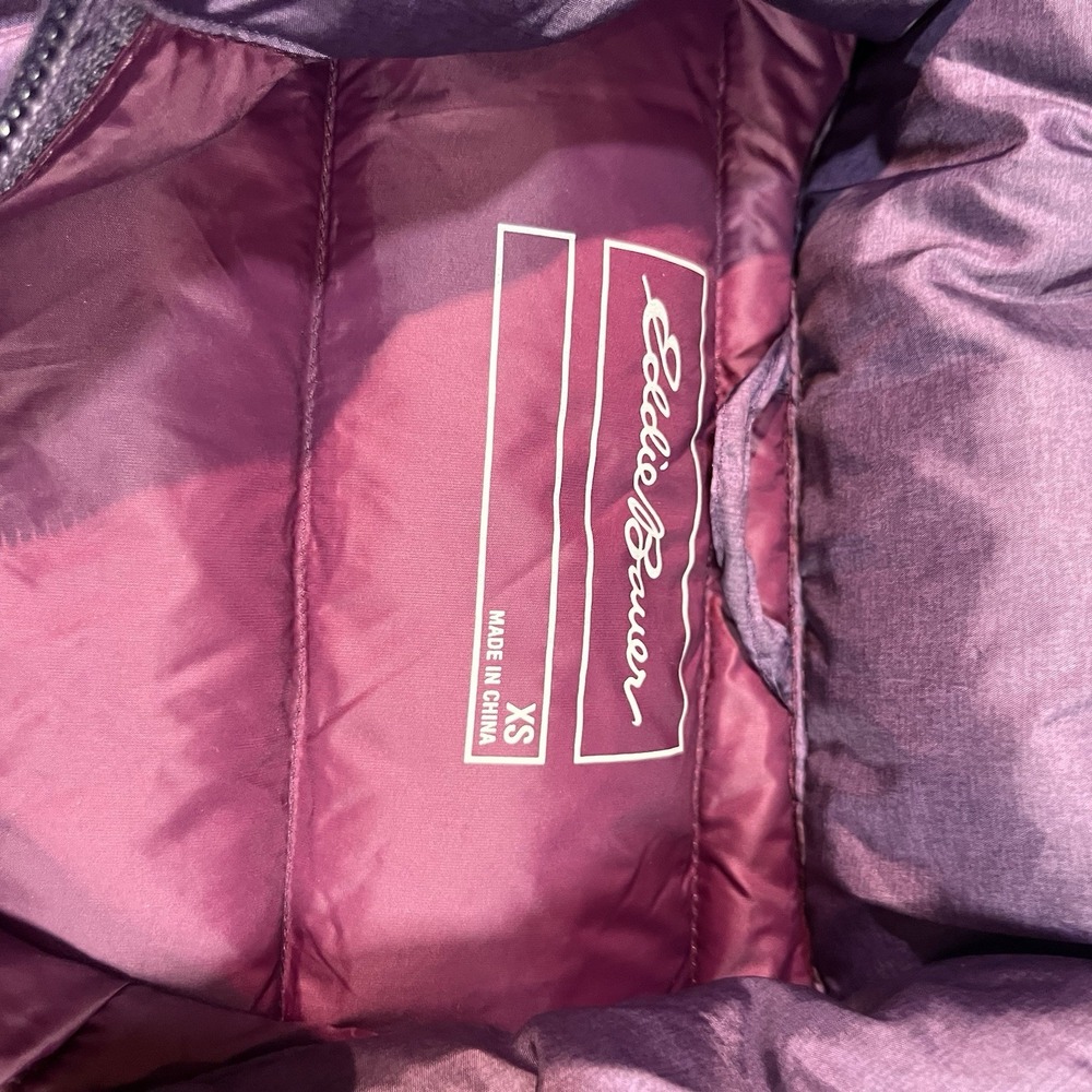 Eddie Bauer‎ Womens XS Purple EB650 Down Puffer Coat Quilted Outdoors EUC - Picture 6 of 9